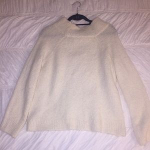 Anthropologie off the shoulder fuzzy sweater